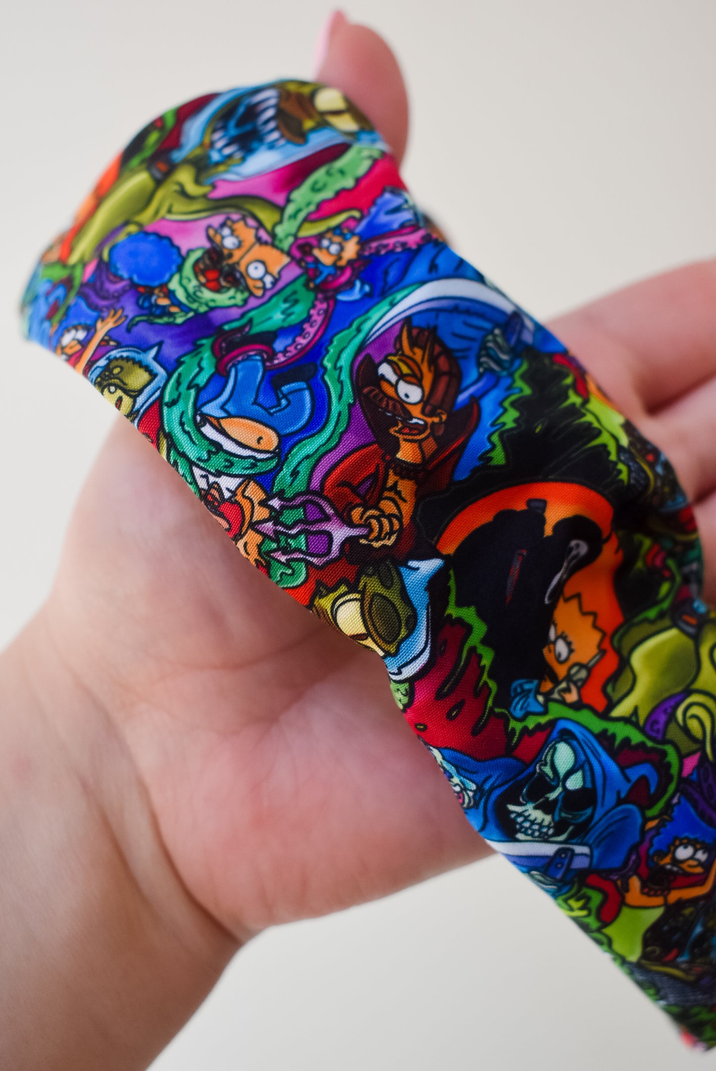 Vibrant Treehouse of horror scrunchie