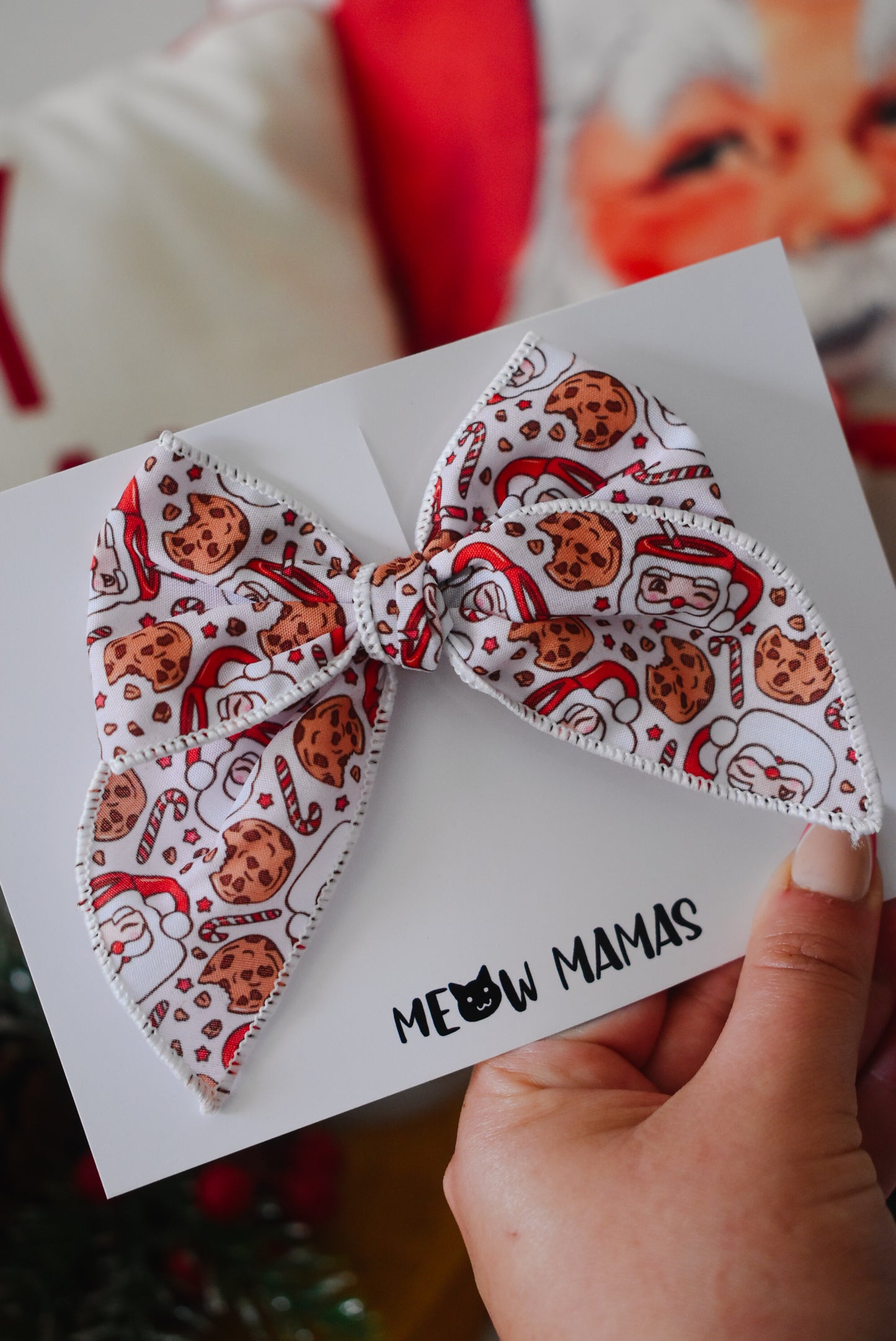 Cookies and milk mini whimsical sailor bow