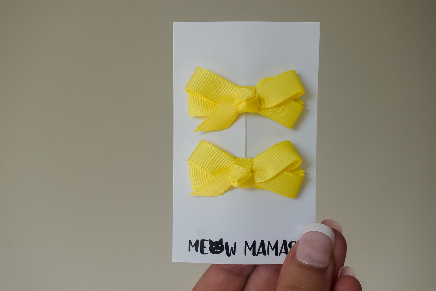Boutique baby ribbon clips yellow