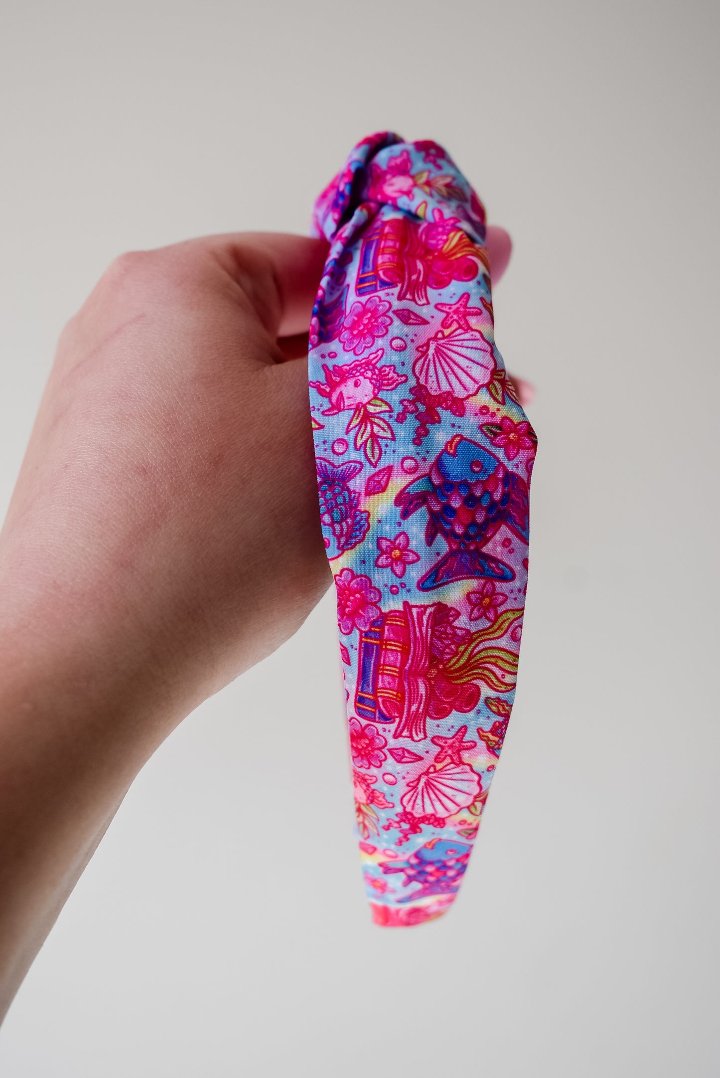 Pastel rainbow fish hard headband