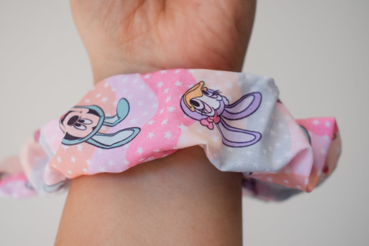 Pastel Easter mouse  small twist scrunchie