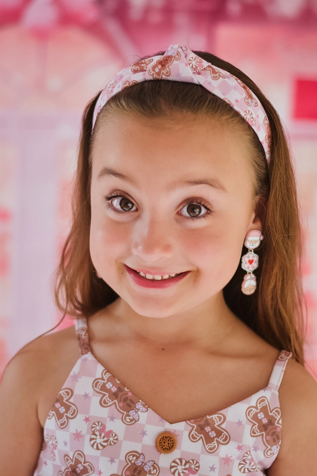 Pink gingerbread twist knot hard headband