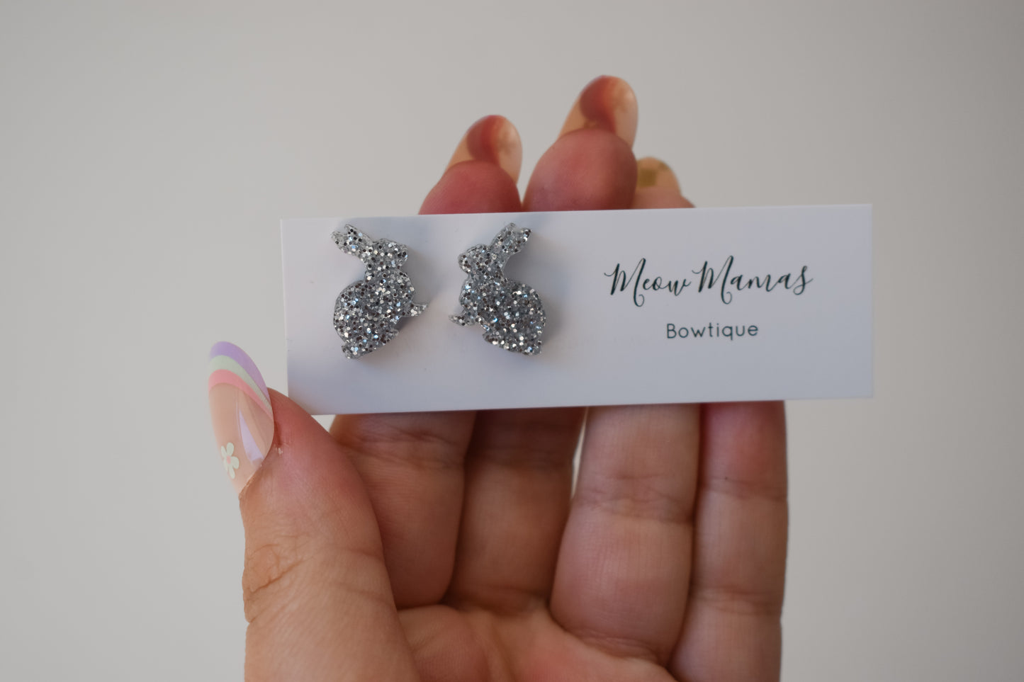 glitter Bunny studs