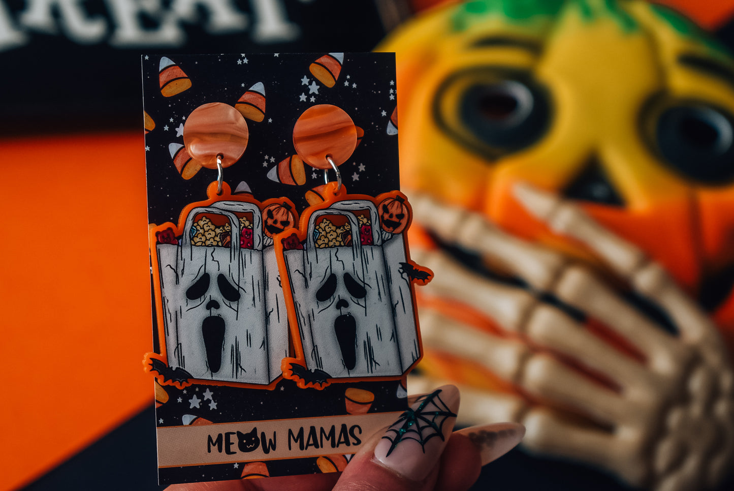 Ghostface candy Acrylic earrings