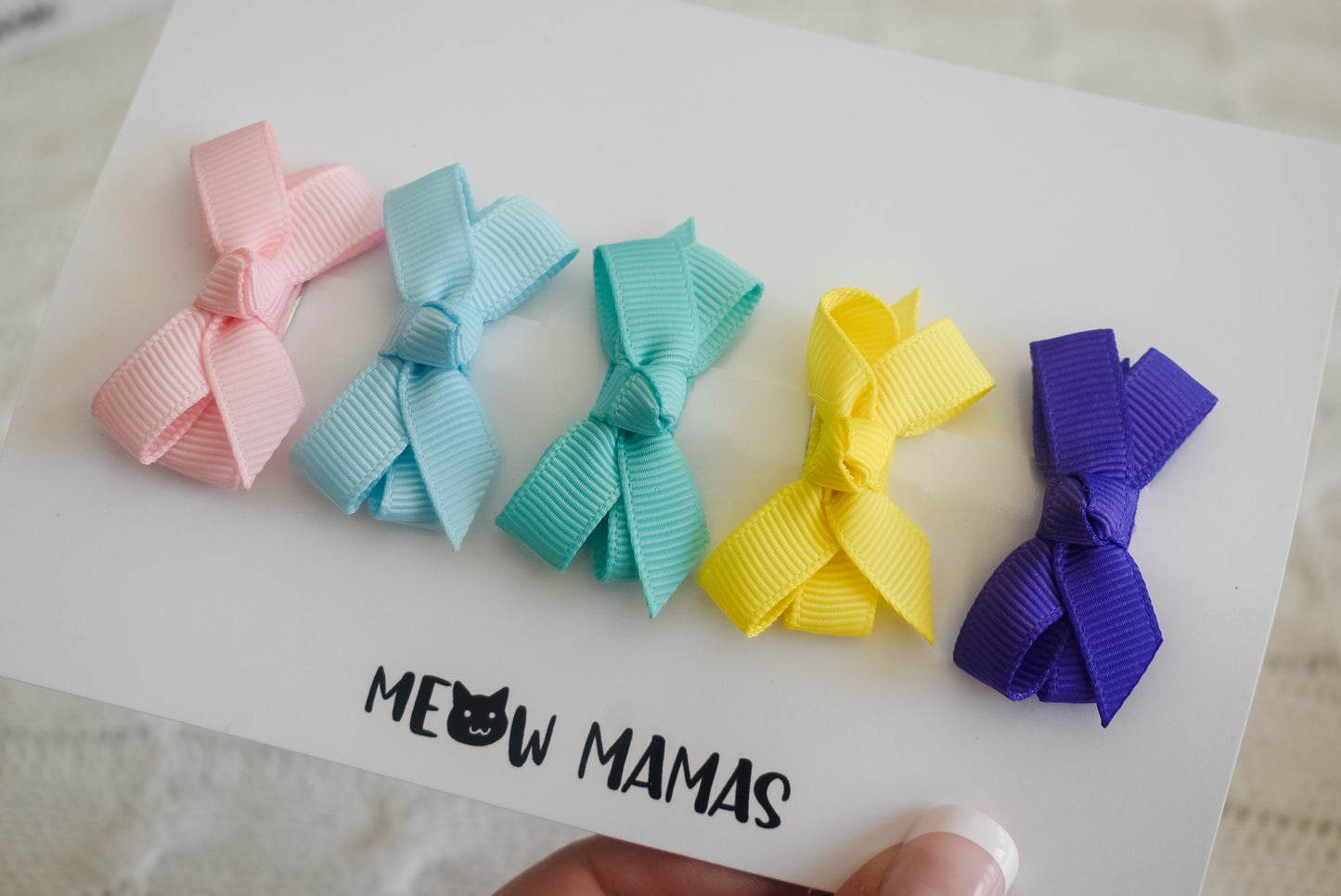 Boutique mini baby clip set Pastel Tones