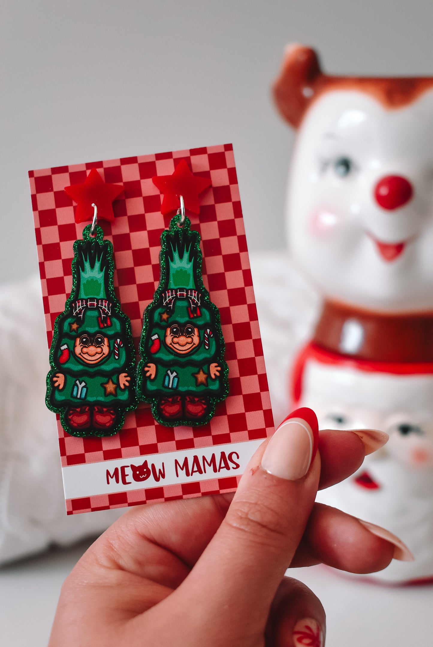 Christmas Tree Troll Acrylic earrings