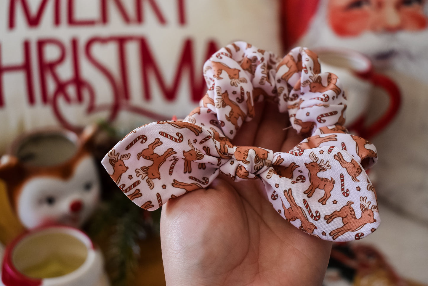 Reindeer twist scrunchie