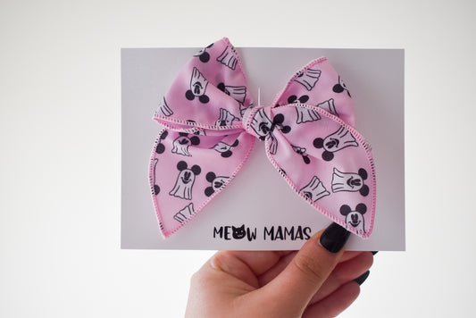Mouse ghost pink mini whimsical sailor bow