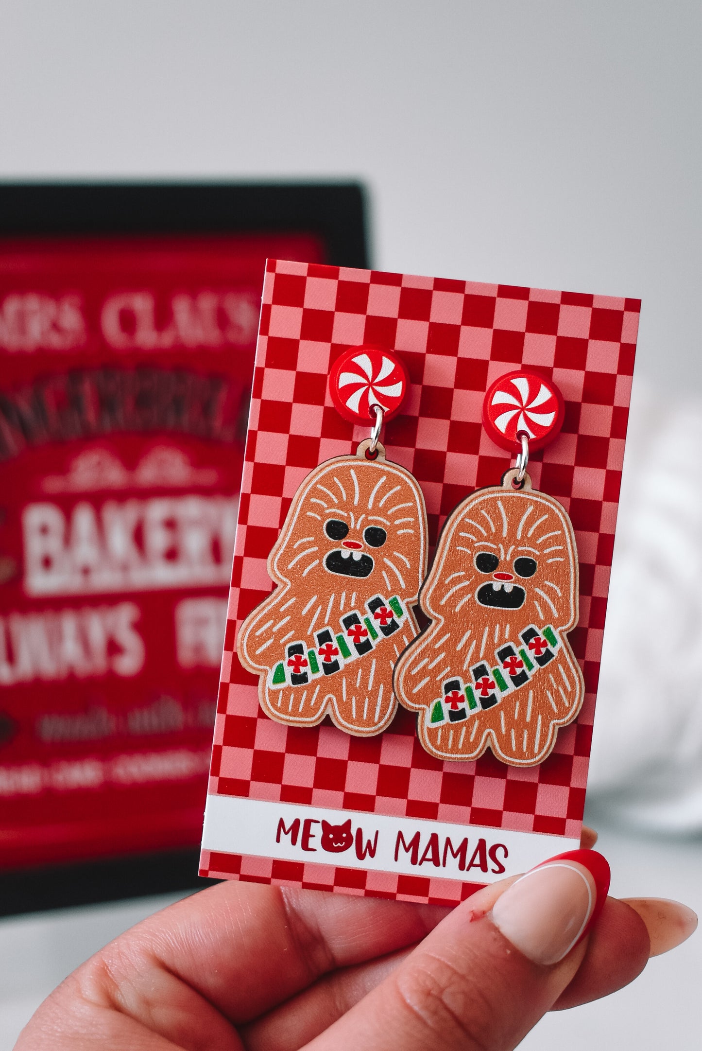 Very Chewy gingerbread wooden dangles