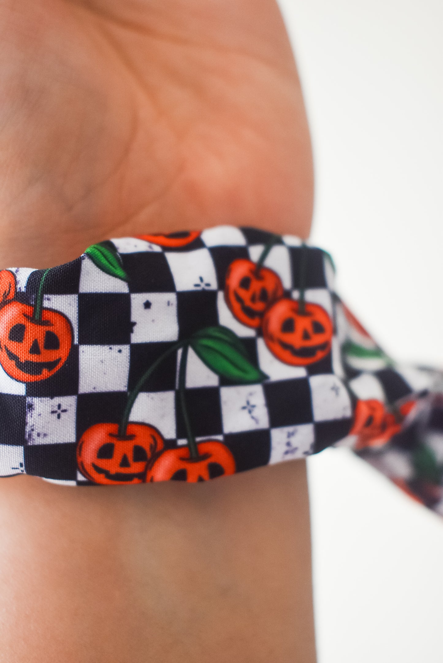 Pumpkin cherry small twist scrunchie