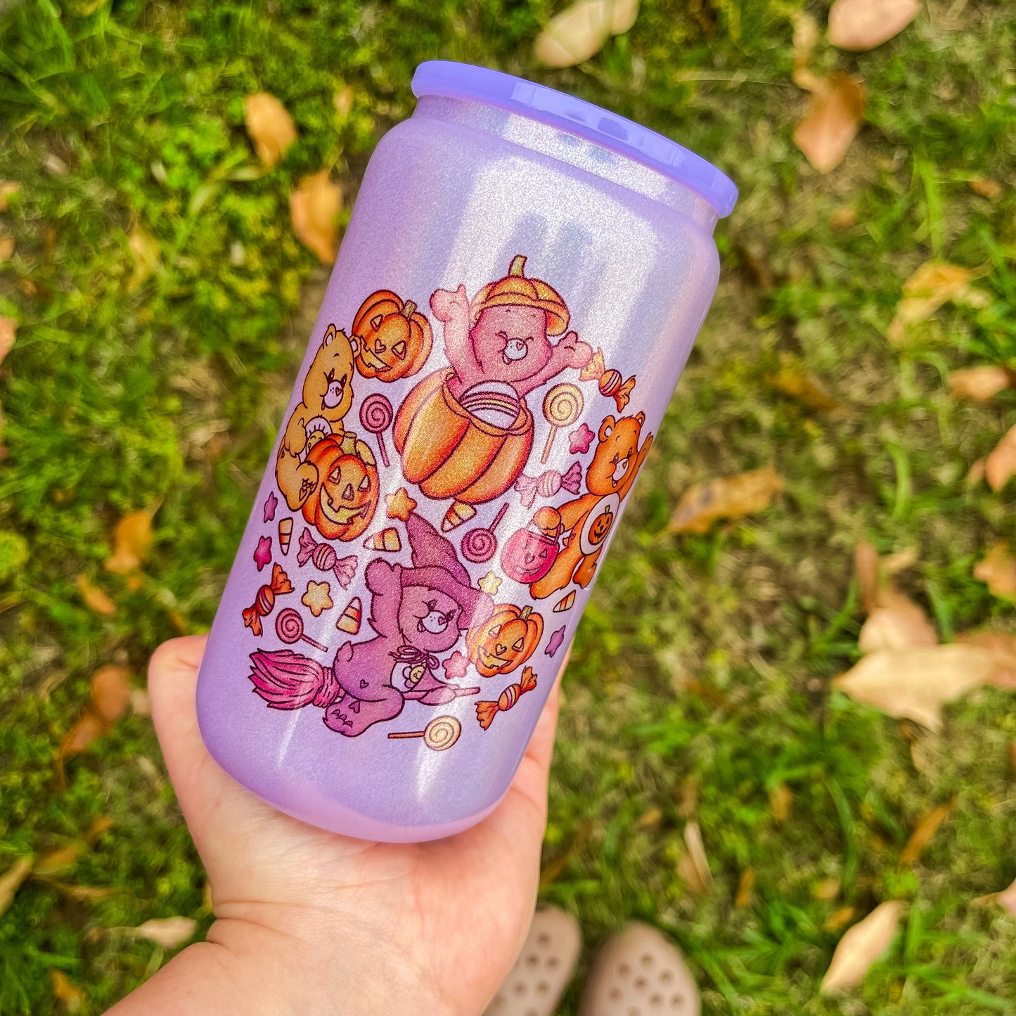 Purple shimmer scarebears cup