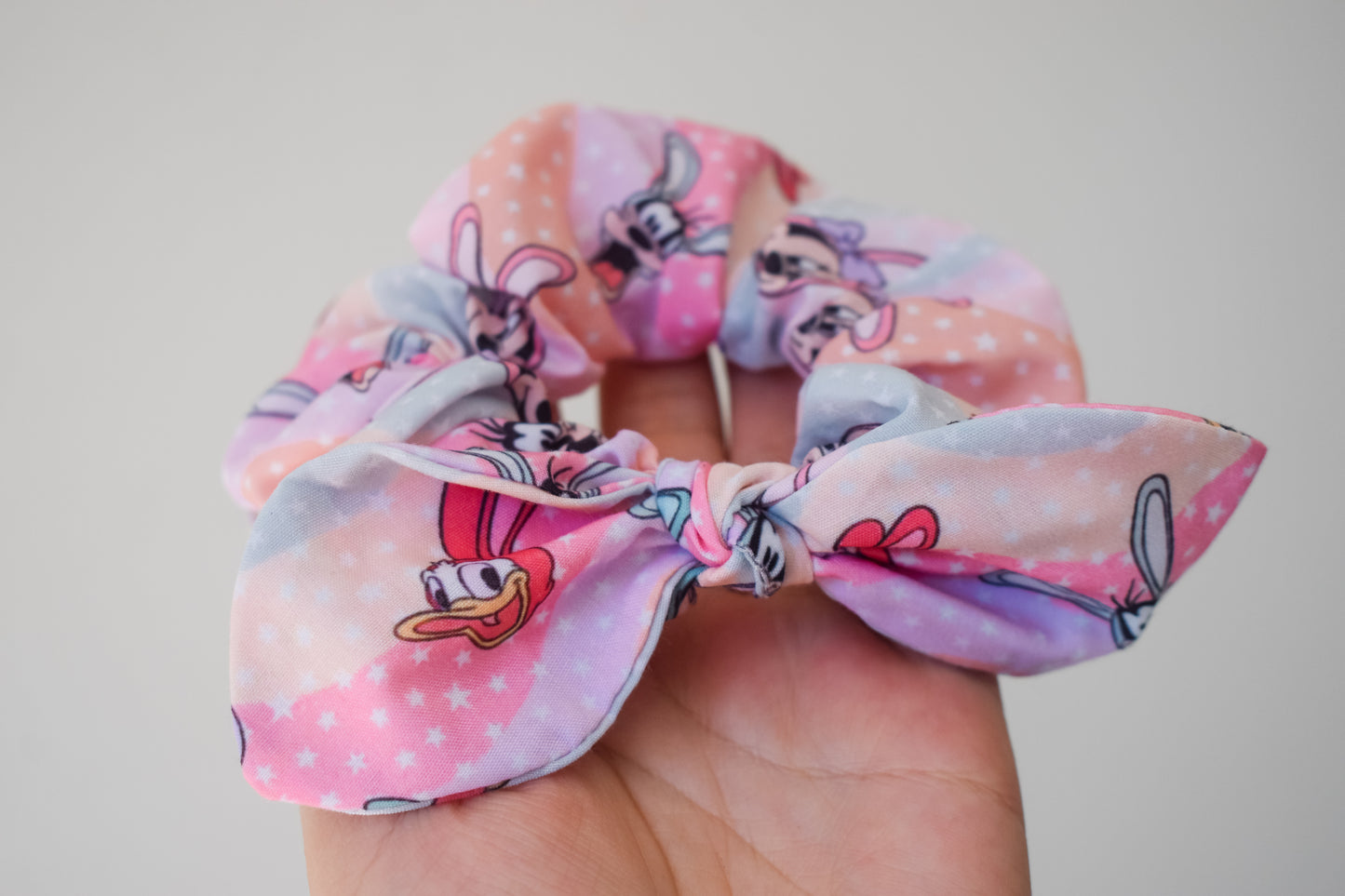 Pastel Easter mouse  small twist scrunchie