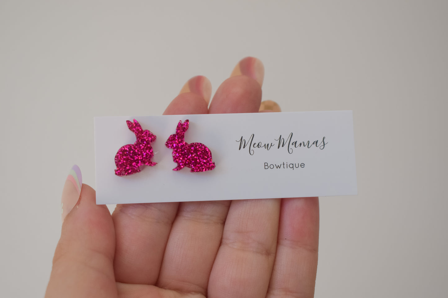 glitter Bunny studs