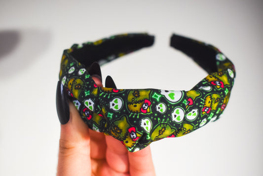 Halloween electro kitty Top Knot hard headband