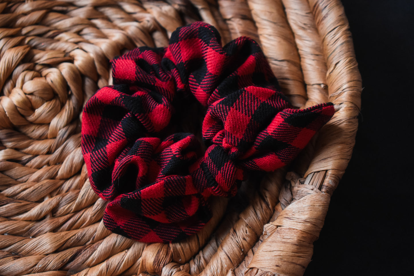 Buffalo plaid small twist scrunchie