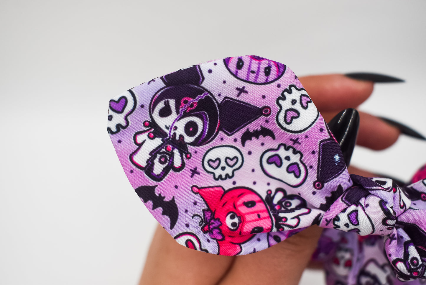 Spooky Kuromi small twist scrunchie