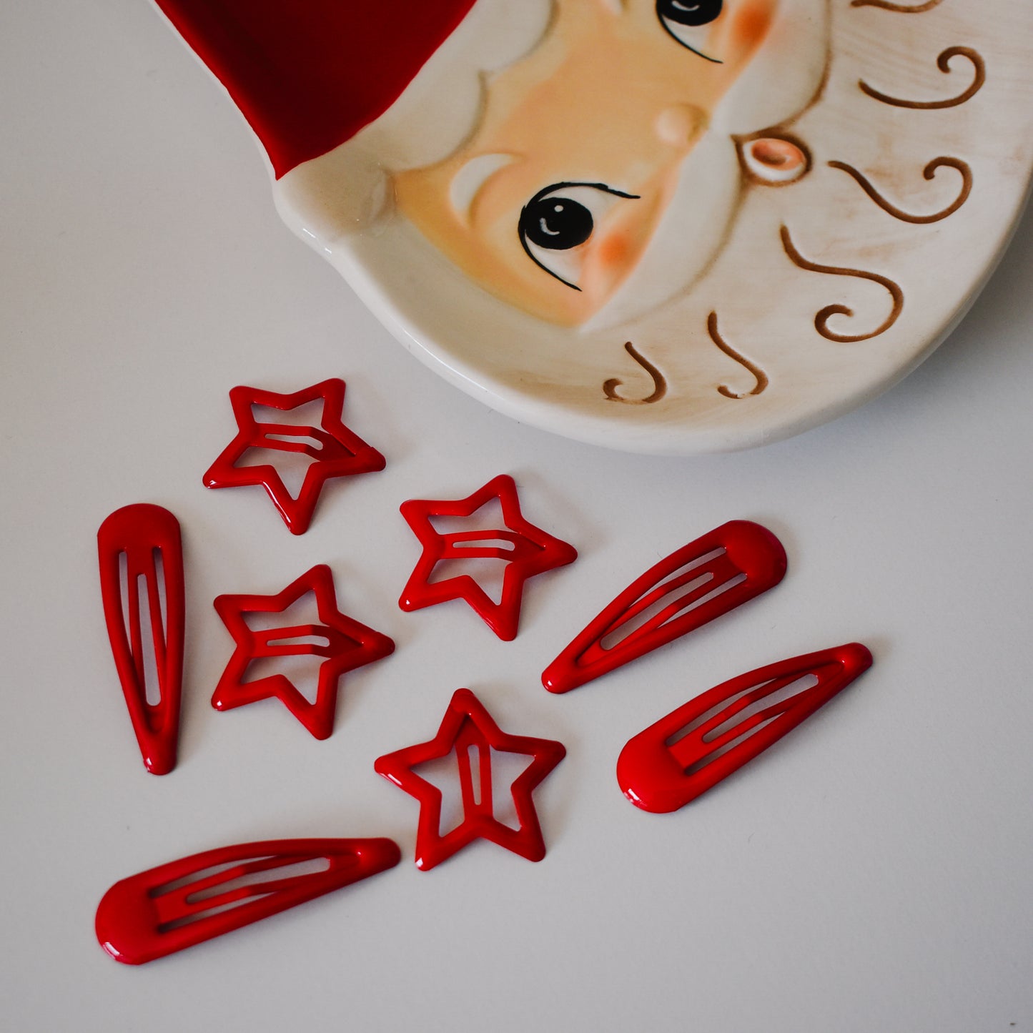 Vibrant red fringe clip set