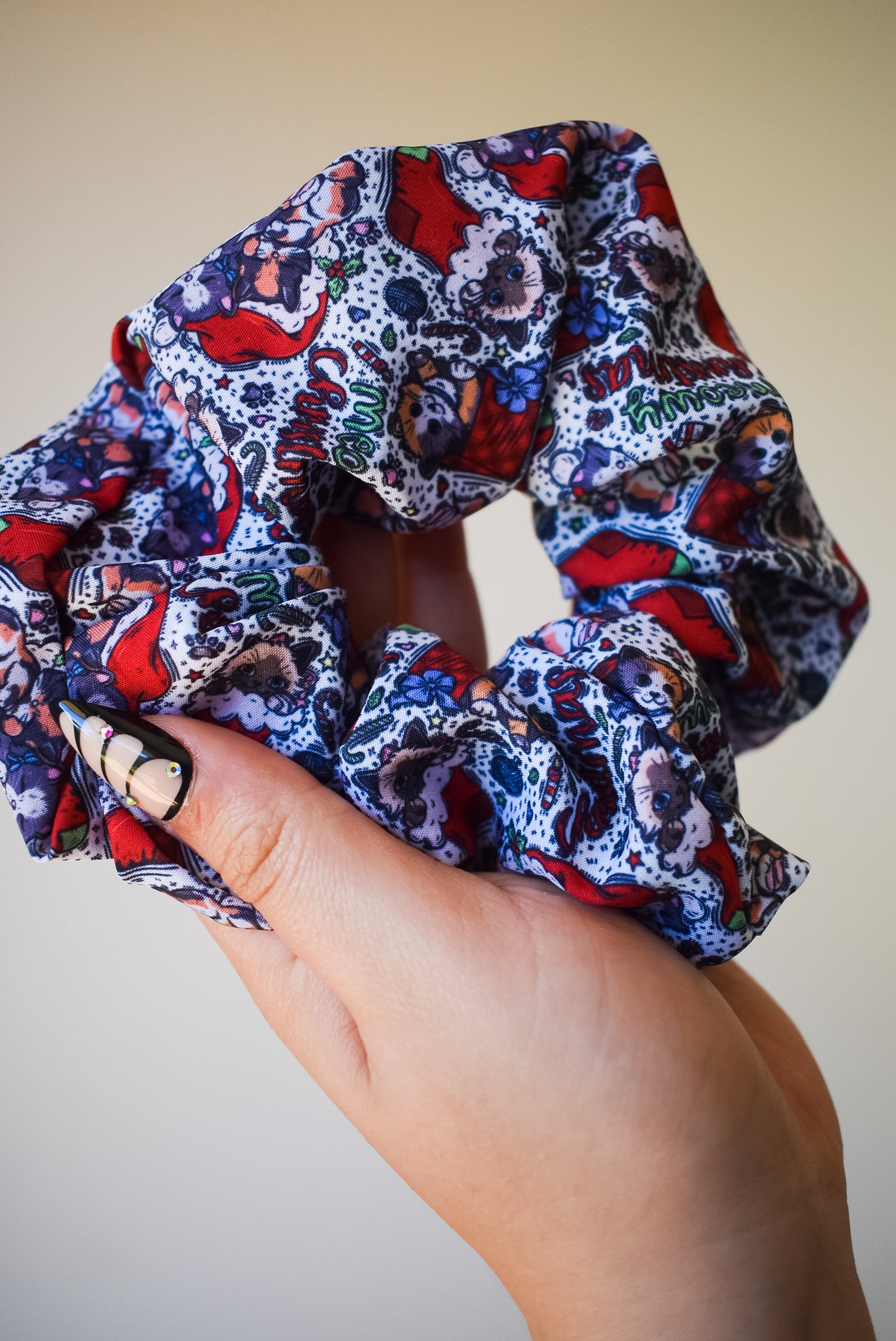 Meowy christmas scrunchie