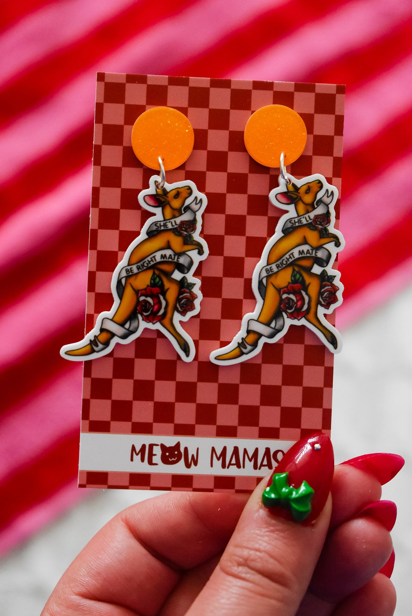 Kangaroo dangle earrings