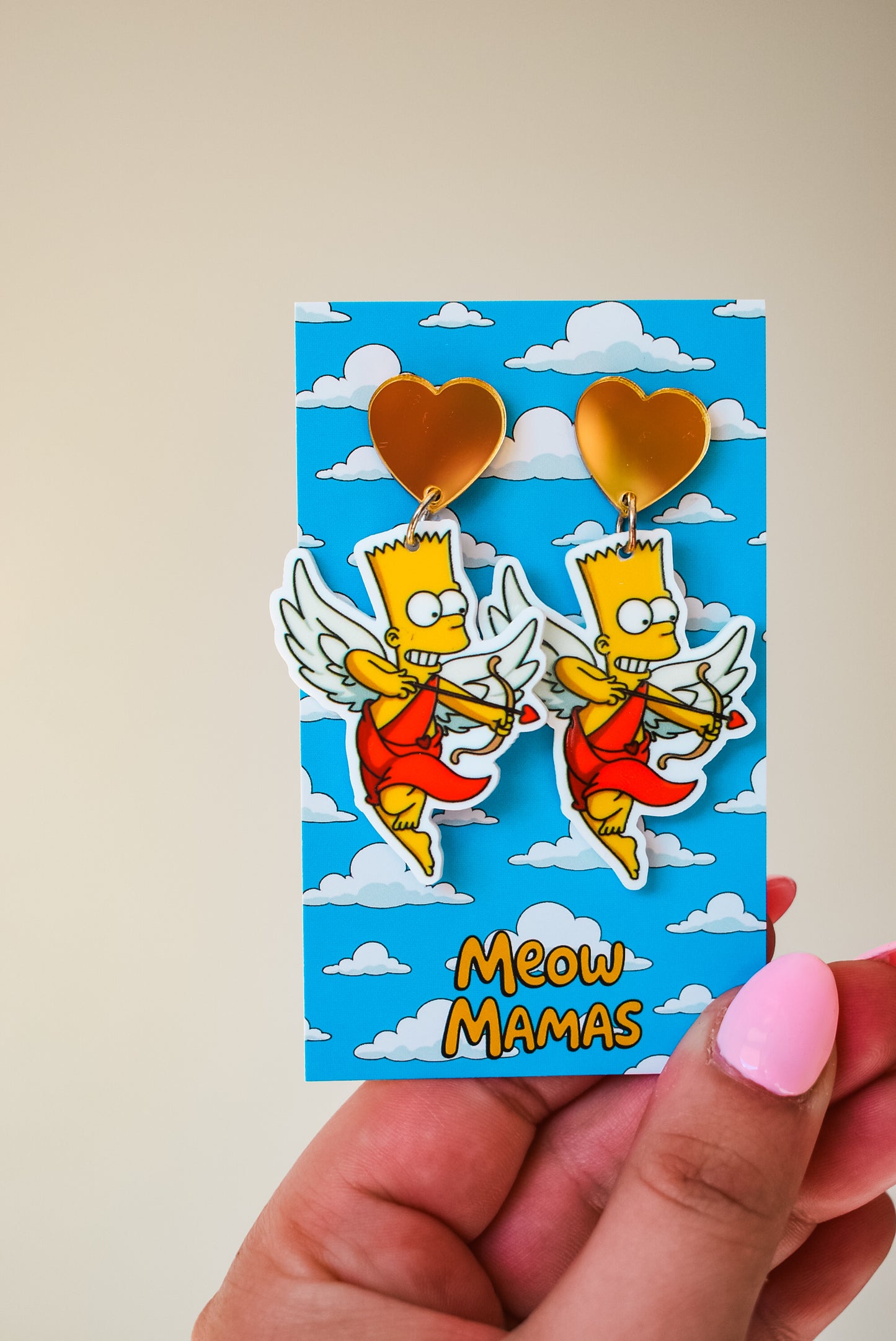 Cupid Bart dangle earrings