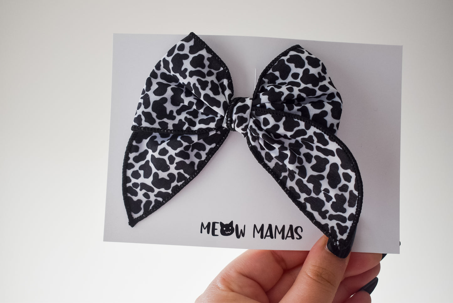 Cow print mini whimsical sailor bow