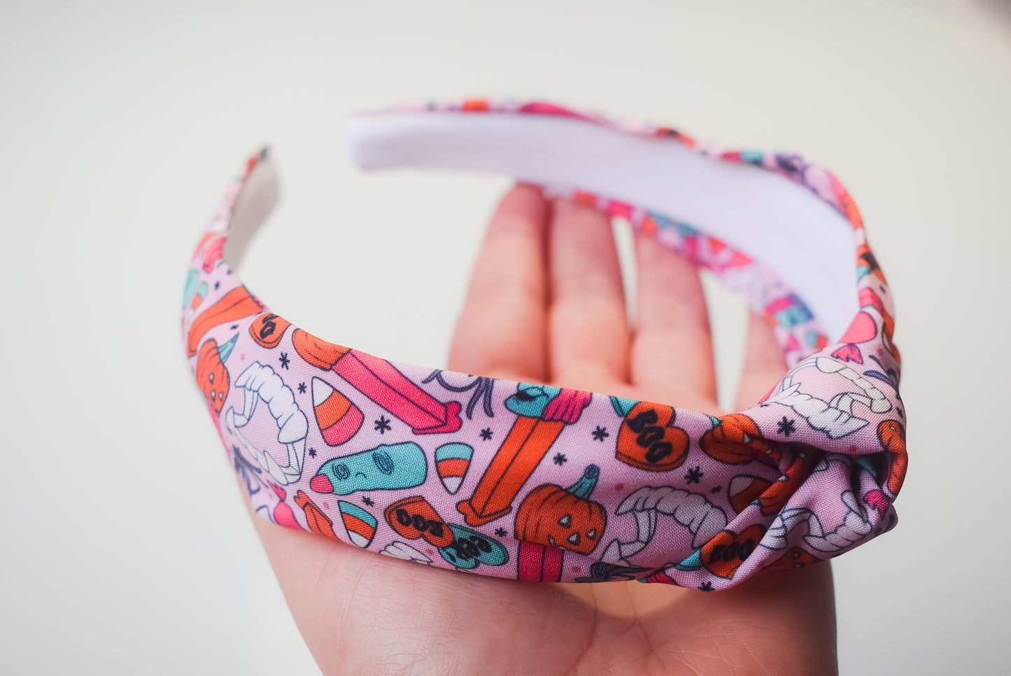 Trick or treat Top Knot hard headband