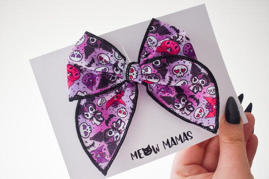 Spooky kuromi mini whimsical sailor bow