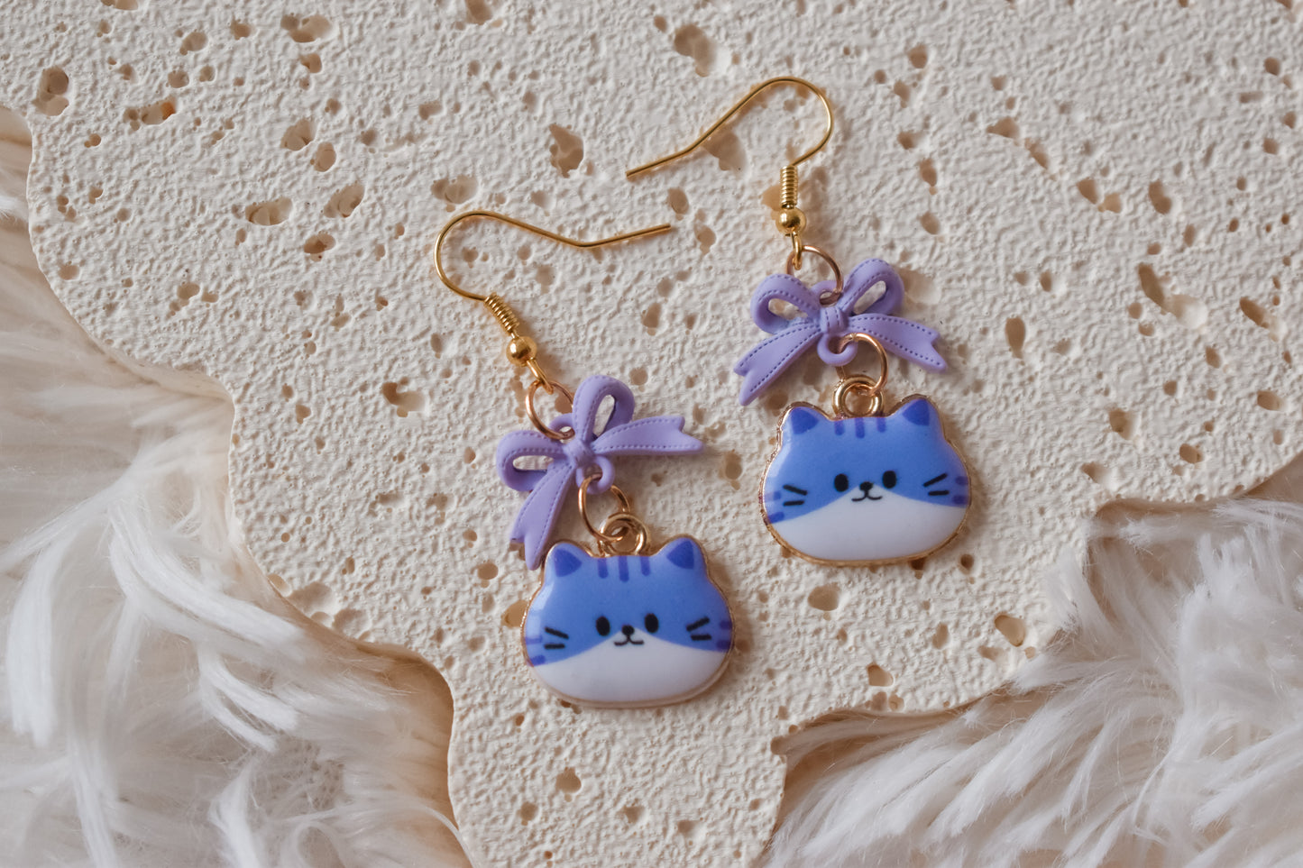 Kawaii cat earrings PURPLE
