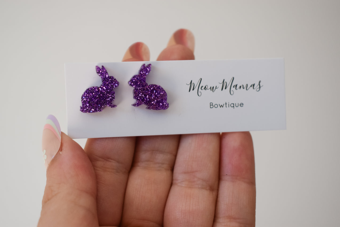 glitter Bunny studs