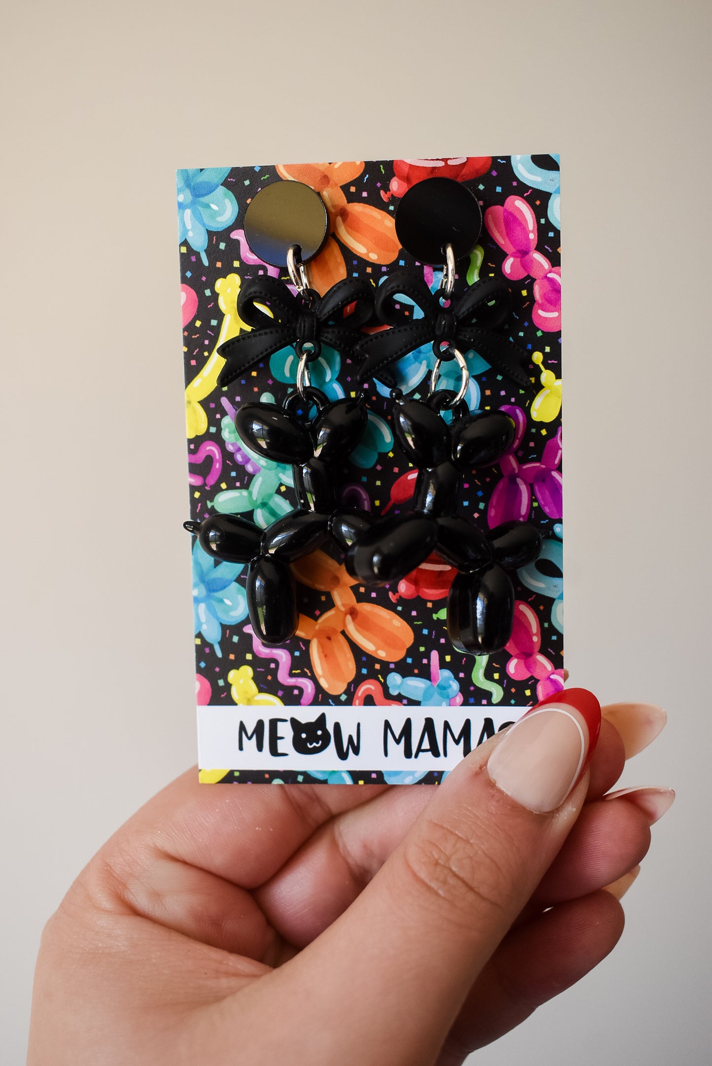 Balloon dog earrings BLACK