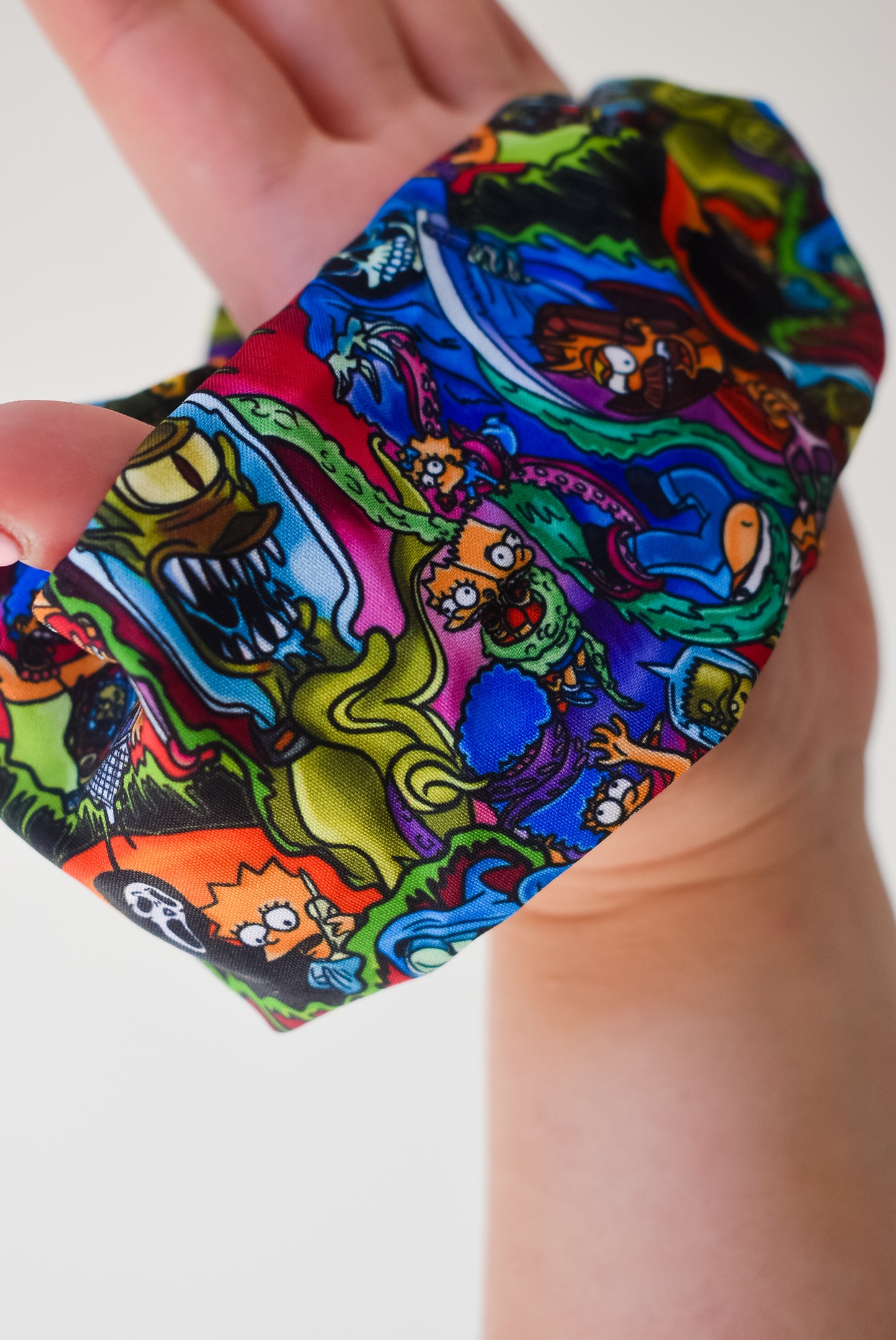 Vibrant Treehouse of horror scrunchie