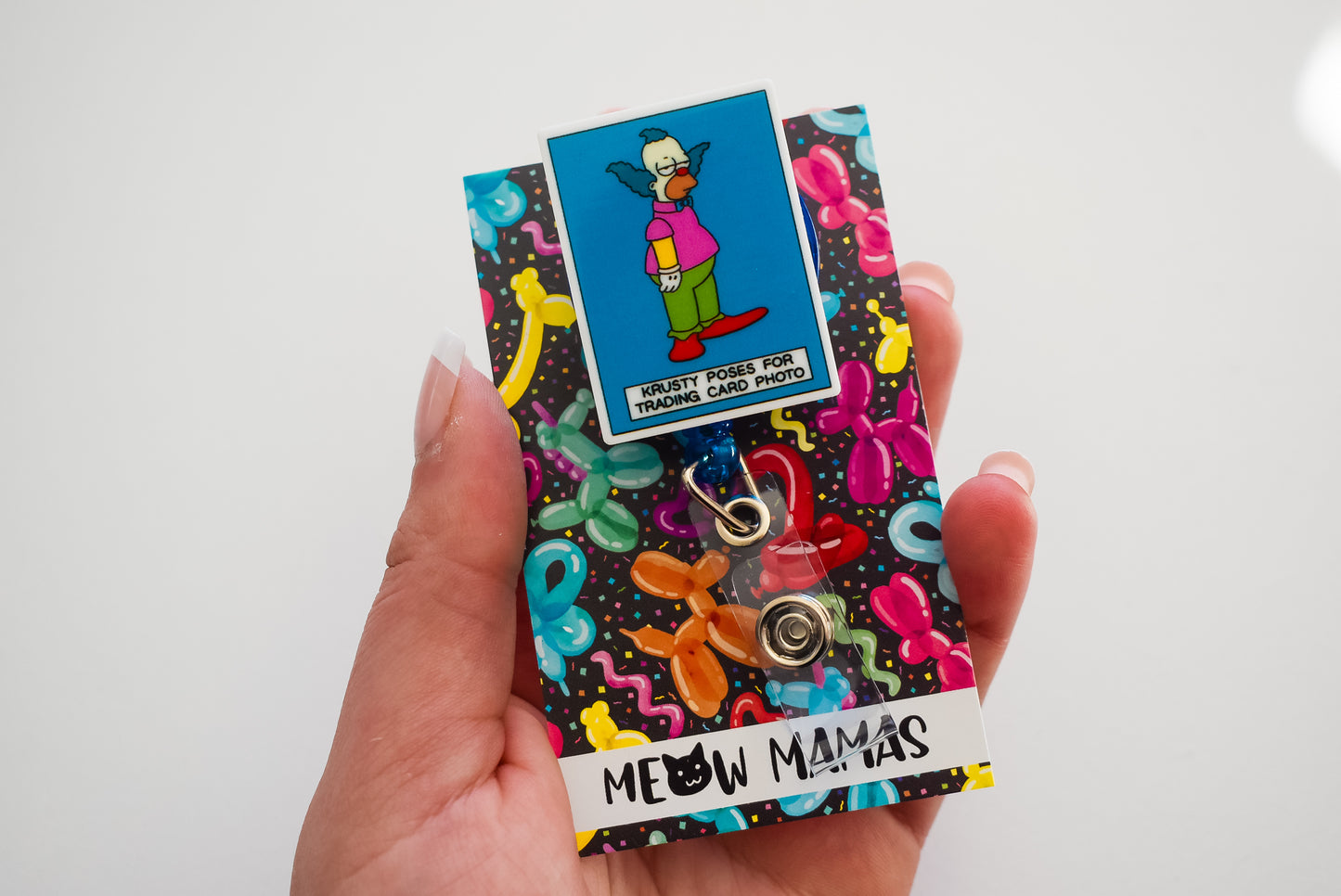 Krusty trading card Badge reel