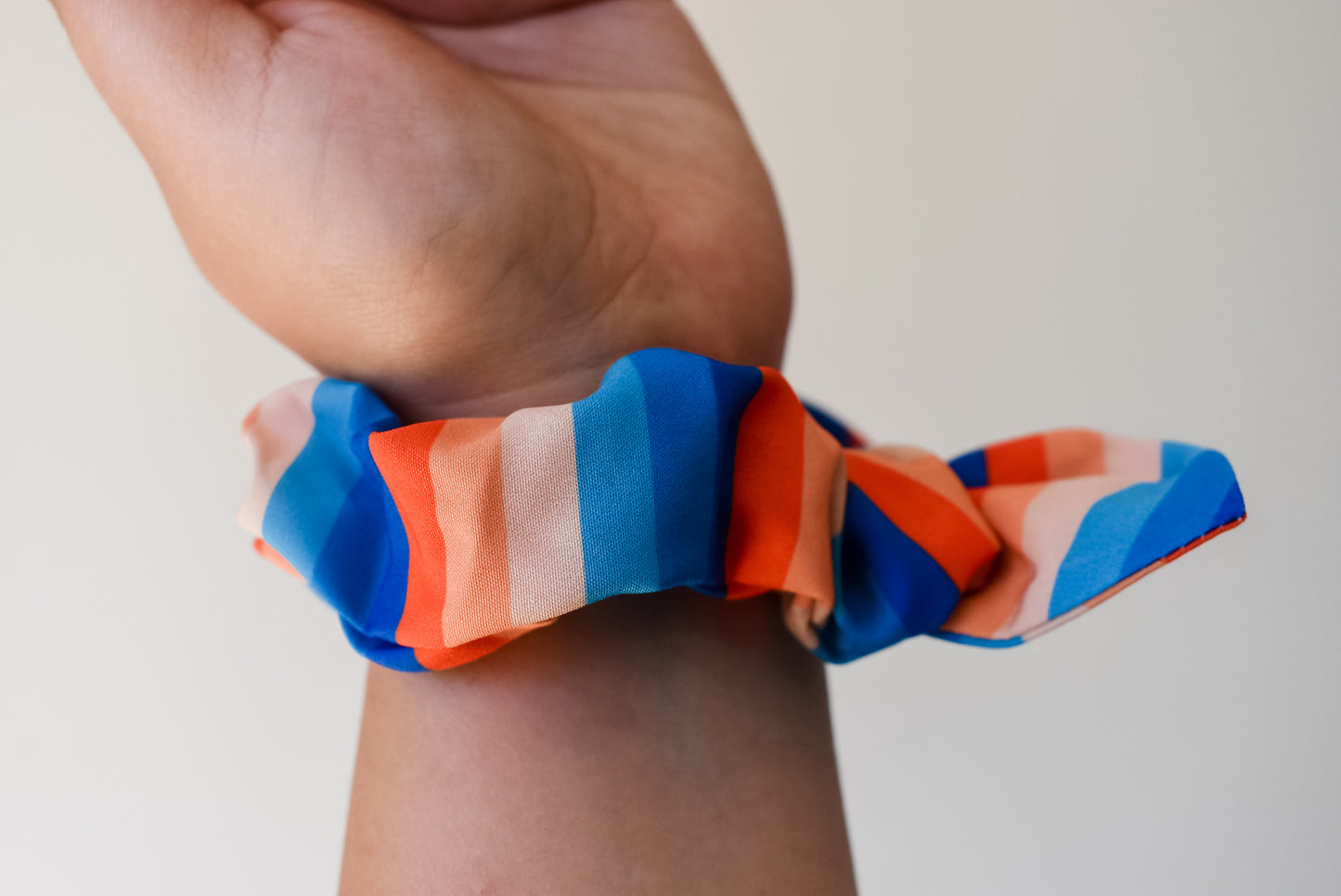 Rainbow small twist scrunchie