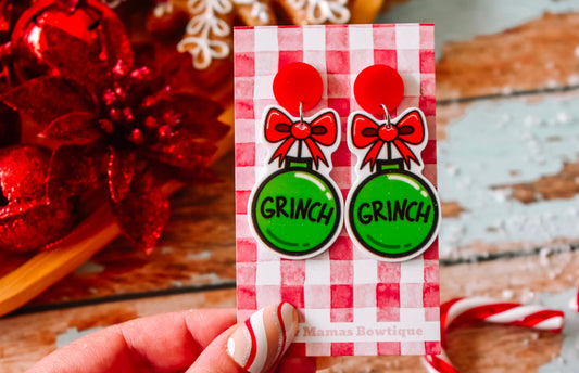 Grinch baubles dangles
