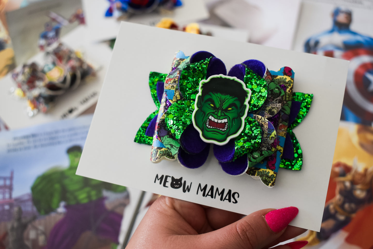 Hulk Smash OTT hair bow