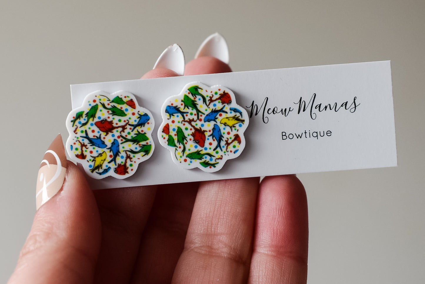 One fish , two fish stud earrings
