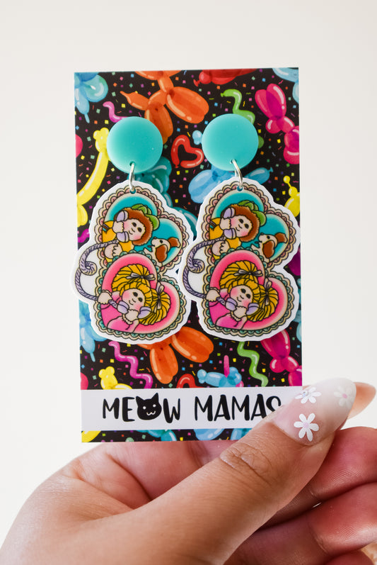 Cabbage Patch dangle earrings
