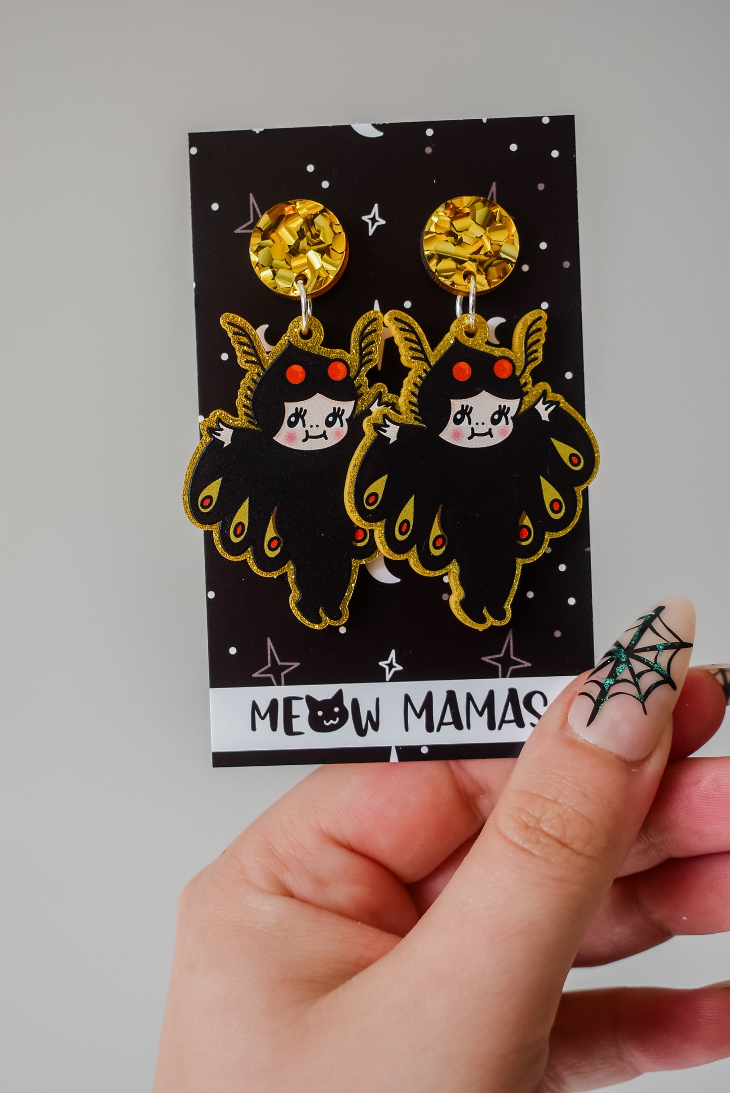 Kewpie Mothman Acrylic earrings