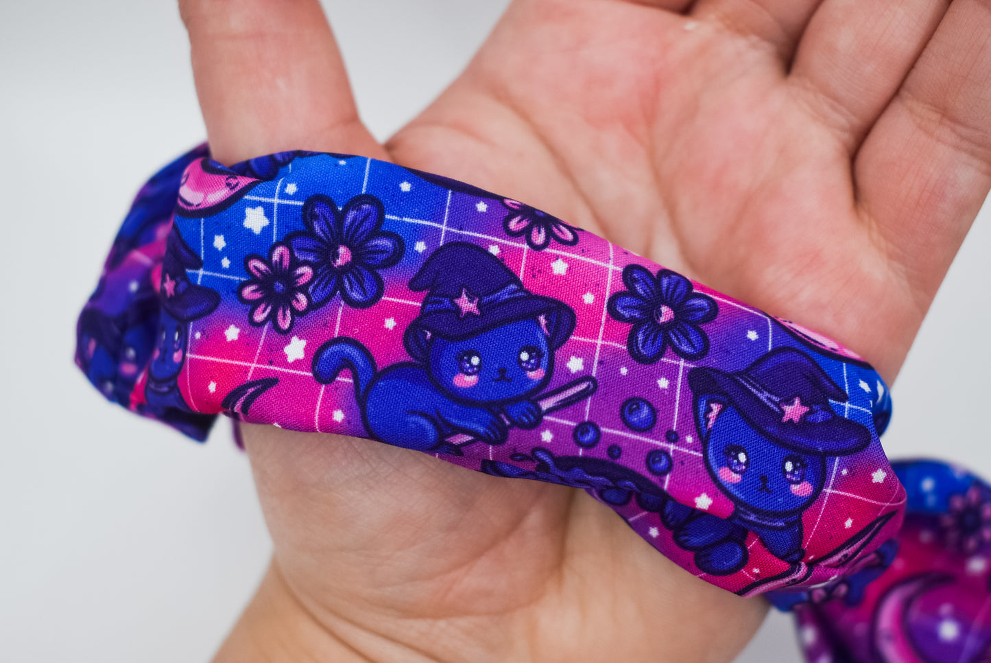 Halloween cats small twist scrunchie