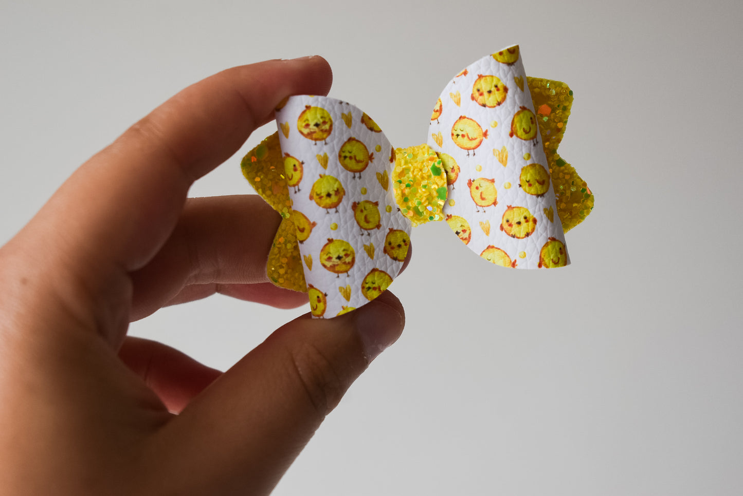 Yellow chick petite bow