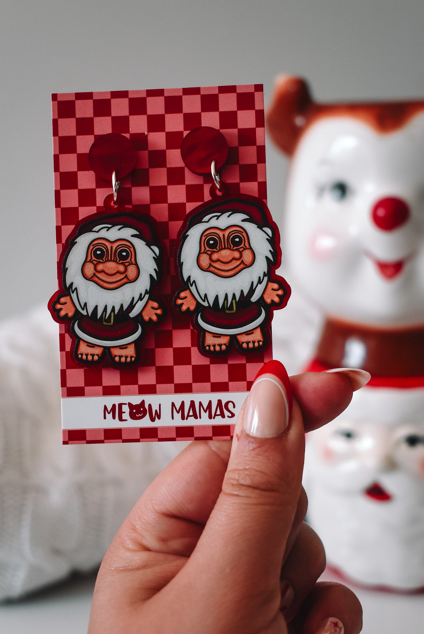 Santa Troll Acrylic earrings
