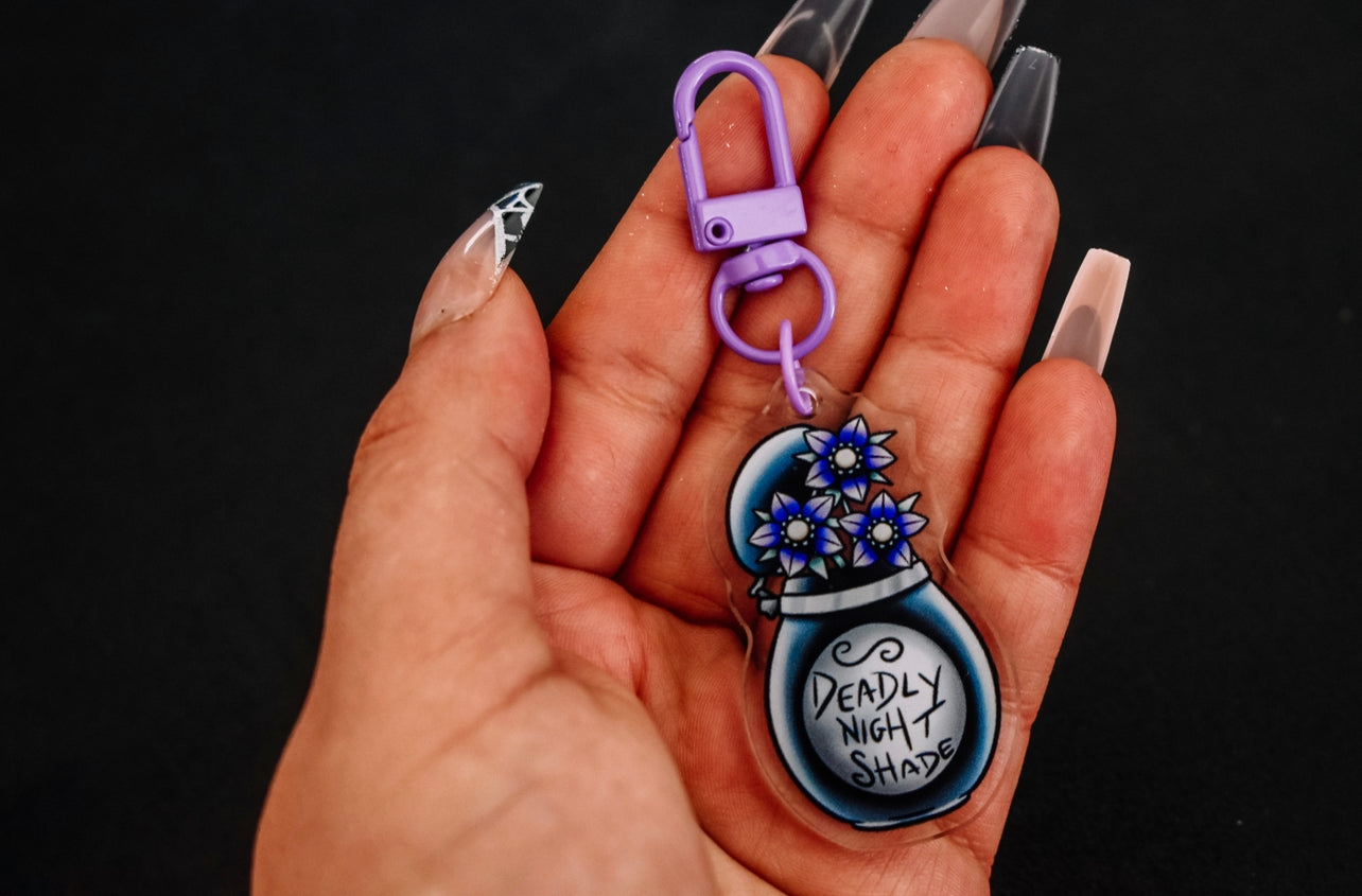 Deadly nightshade acrylic keychain