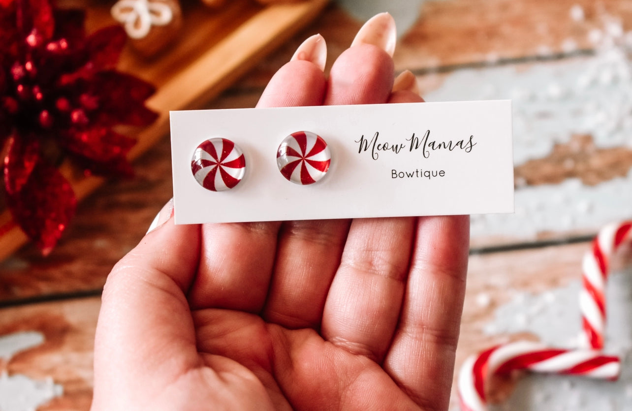 Peppermint twist studs