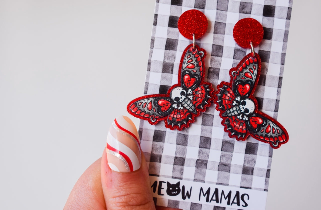 Punk rock moth Acrylic earrings