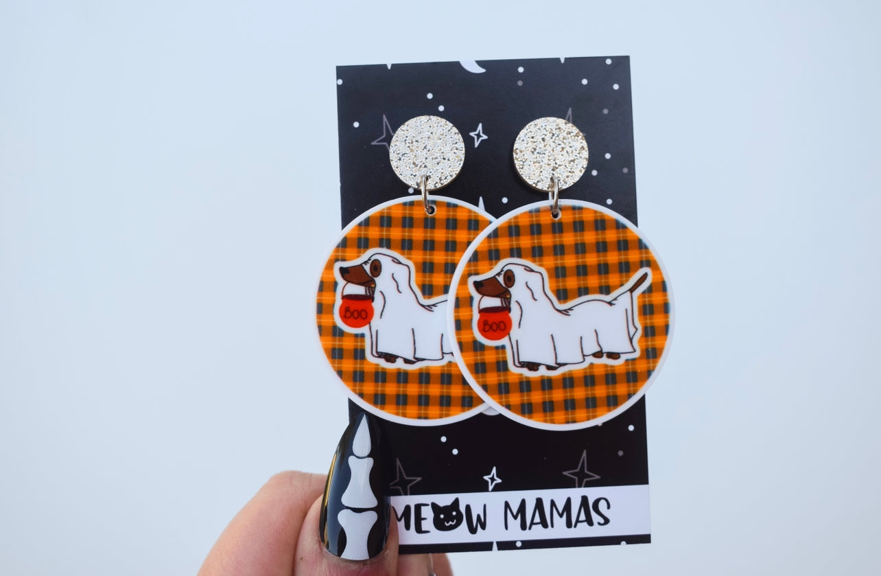 Spooky sausage dangle earrings