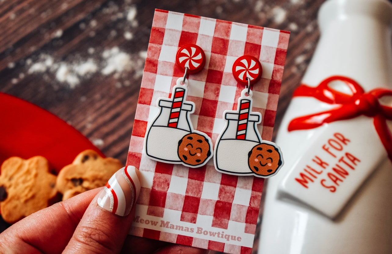 Milk for santa dangle earrings