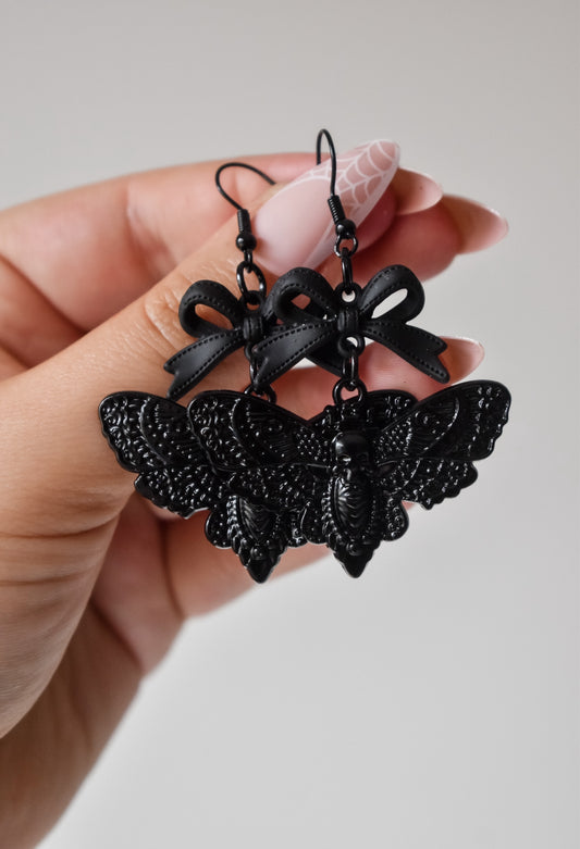 Death moth earrings