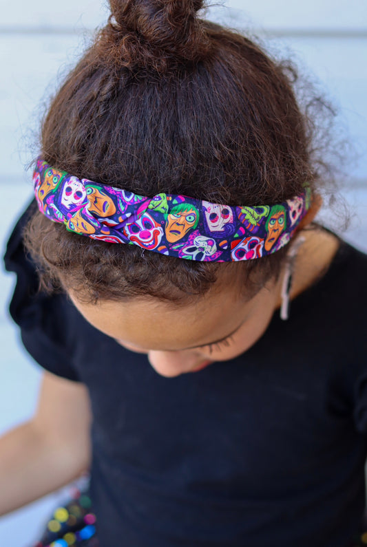 Retro halloween mask Top Knot hard headband