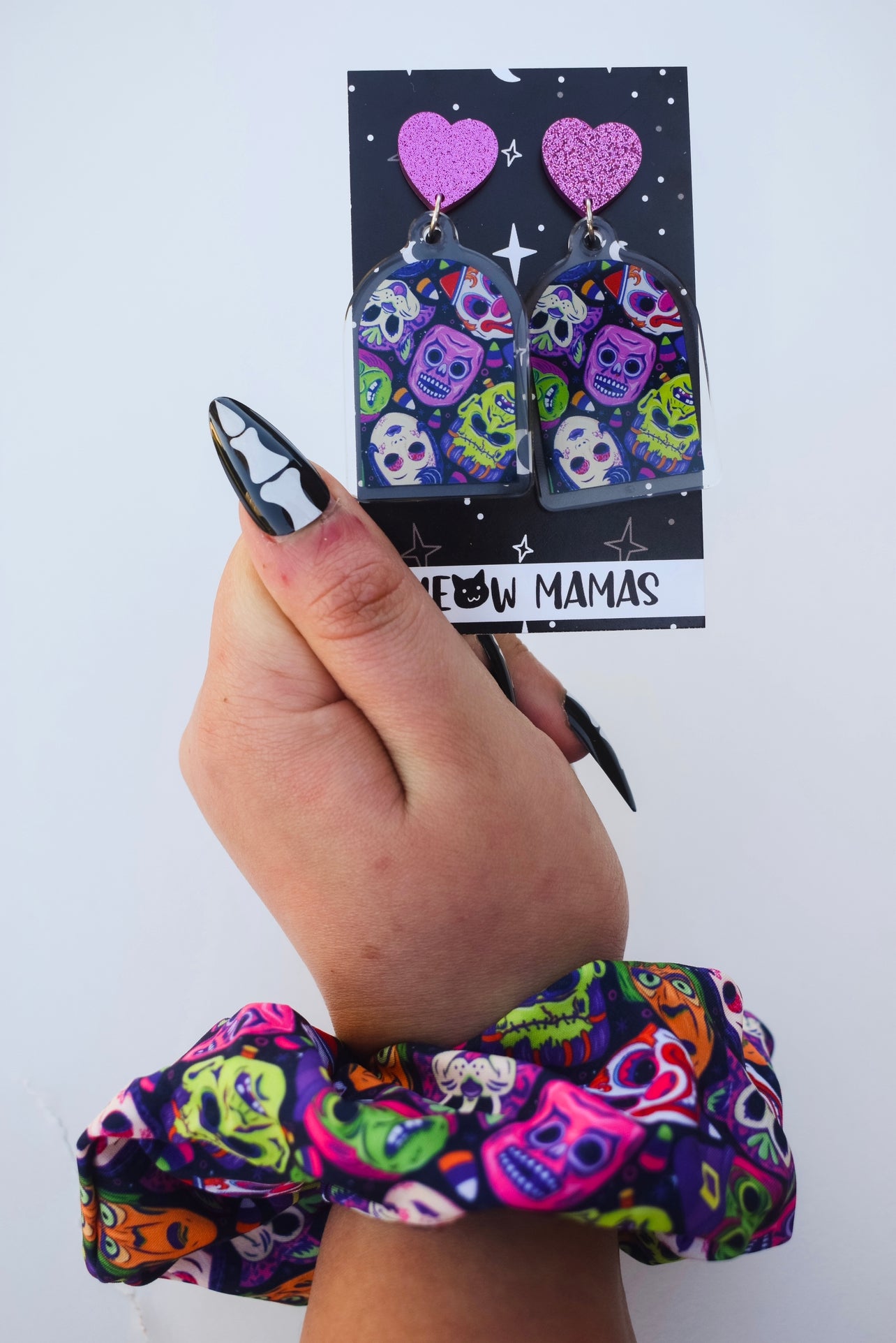 Retro Halloween mask scrunchie