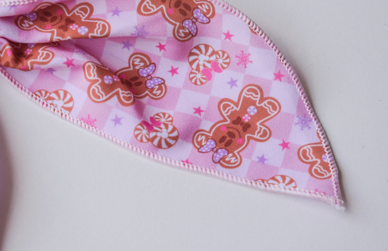 Pink gingerbread 5 inch hand tied sailor bow